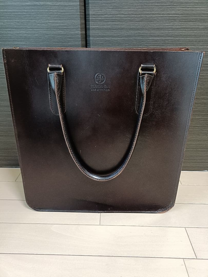 グレンロイヤル　レザートートバッグ（ダークブラウン）