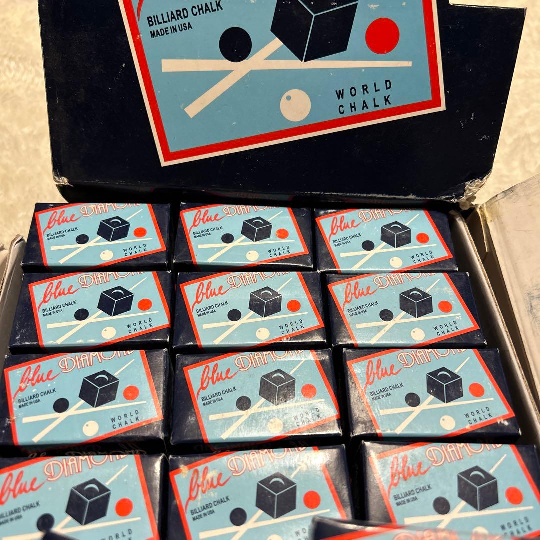 Blue Diamond ビリヤードチョーク 1箱×2個　　30点 Blue Diamond Chalk - 2 Piece Box