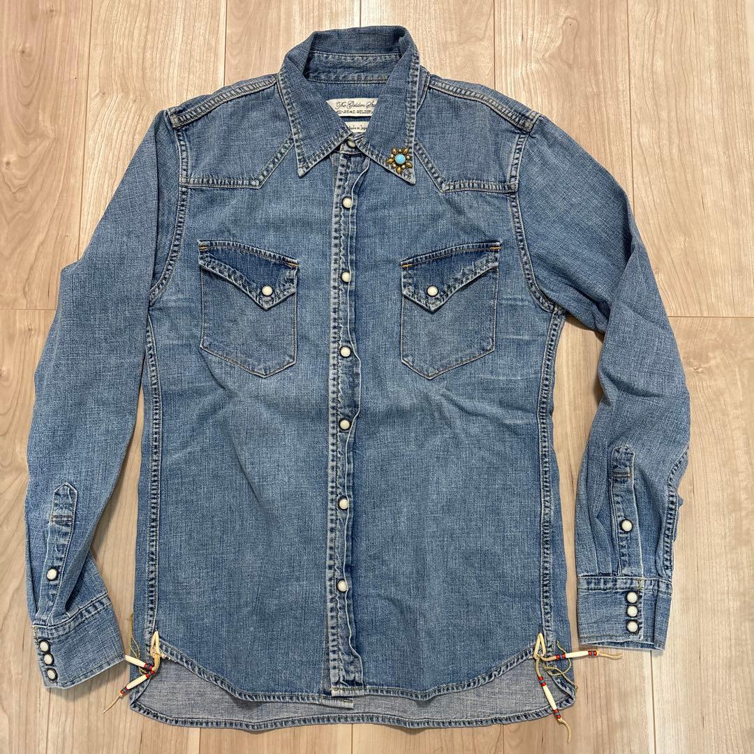レミレリーフREMI RELIEF オルテガ刺繍デニムウエスタンシャツ
