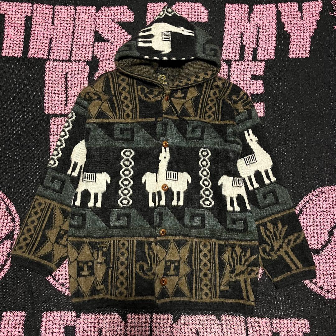90s RUMINAHUI ネイティブ柄 エクアドルニット パーカー XL - メルカリ