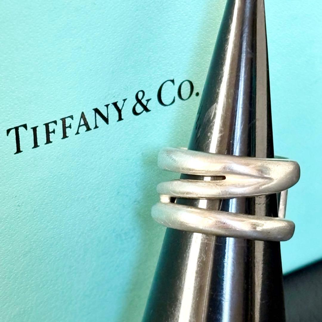 【ティファニー】ダイアゴナル リング 指輪 約8号 シルバー 925 オールド