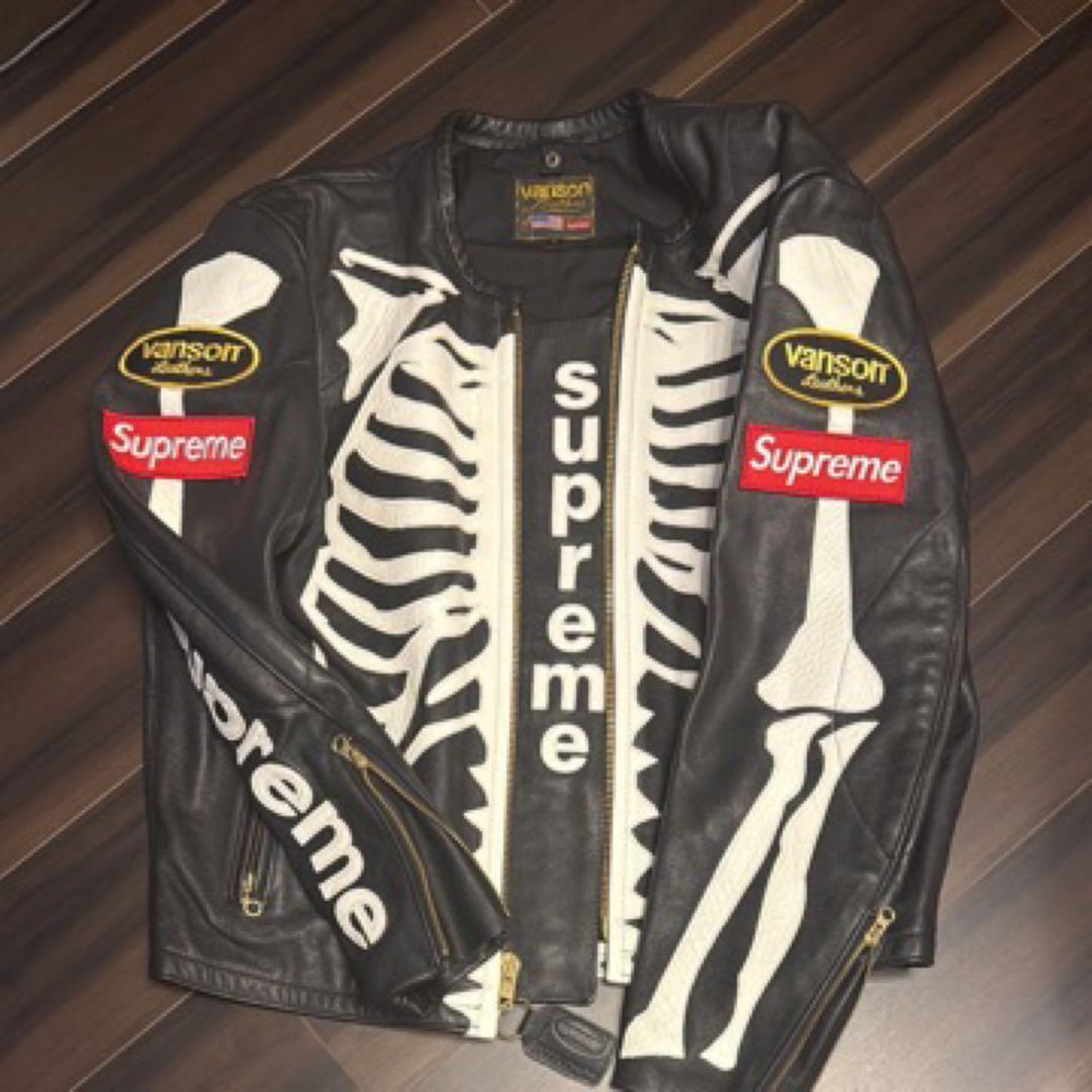 Supreme Vanson Leather Bones Jacket①