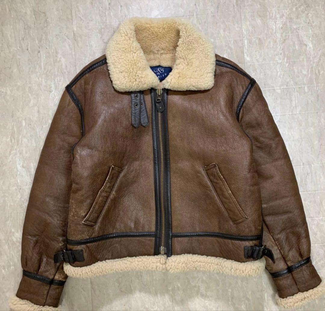 80s〜90s B-3 フライトジャケット ムートンジャケット 本革 短丈 冬