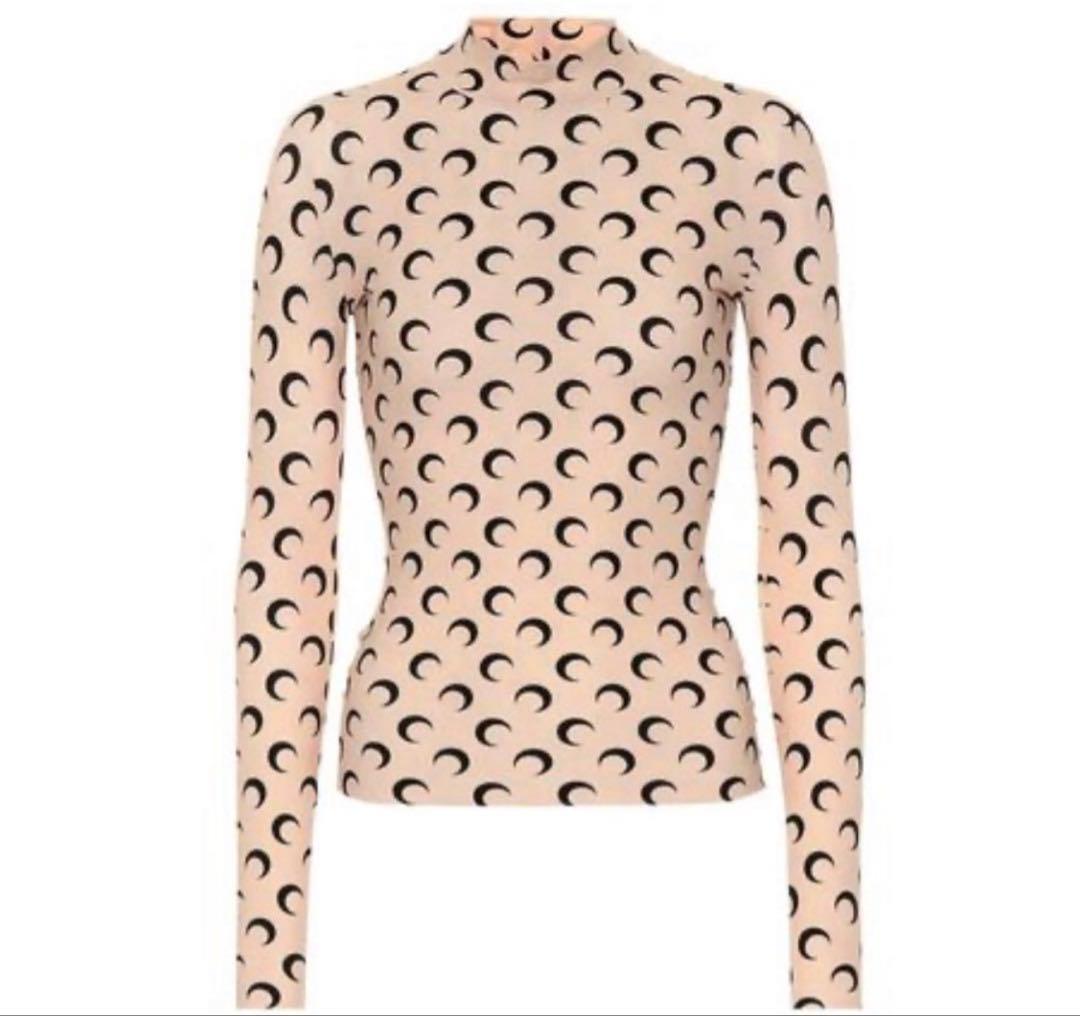 MARINE SERRE マリーンセル セカンドスキン ハイネックベージュ 正規 楽天市場】Marine Serre マリーン セル カットソー Second Skin Moon