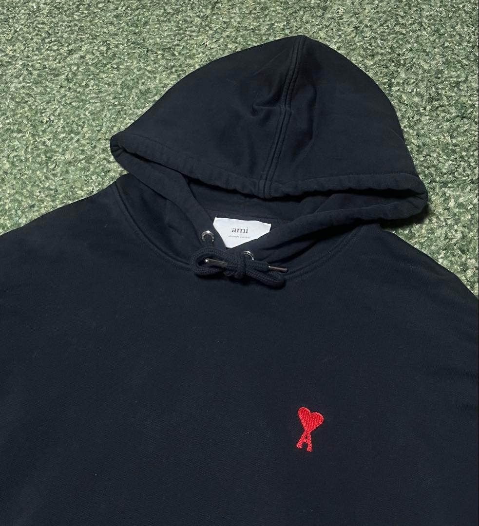 AMI PARIS ハート刺繍 パーカー XL ブラック