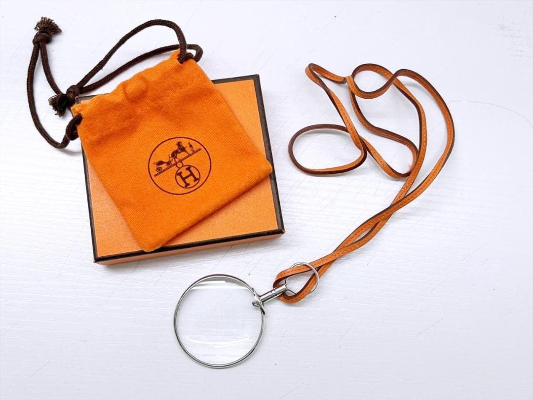 良好品　HERMES　エルメス　ルーペ　ネックレス　レザー　金属素材