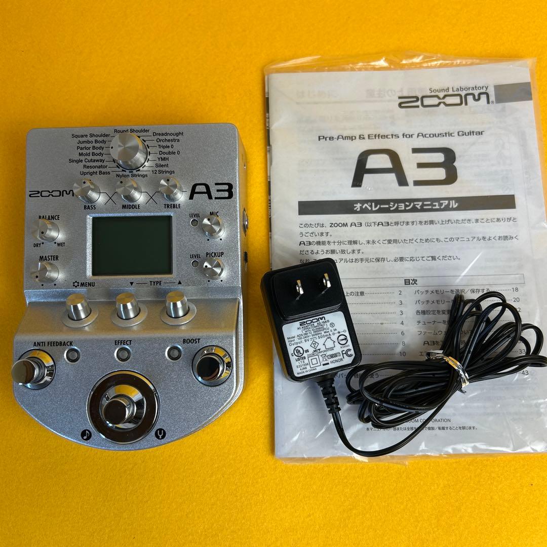 ZOOM マルチエフェクター アコースティック ギター A3 説明書付