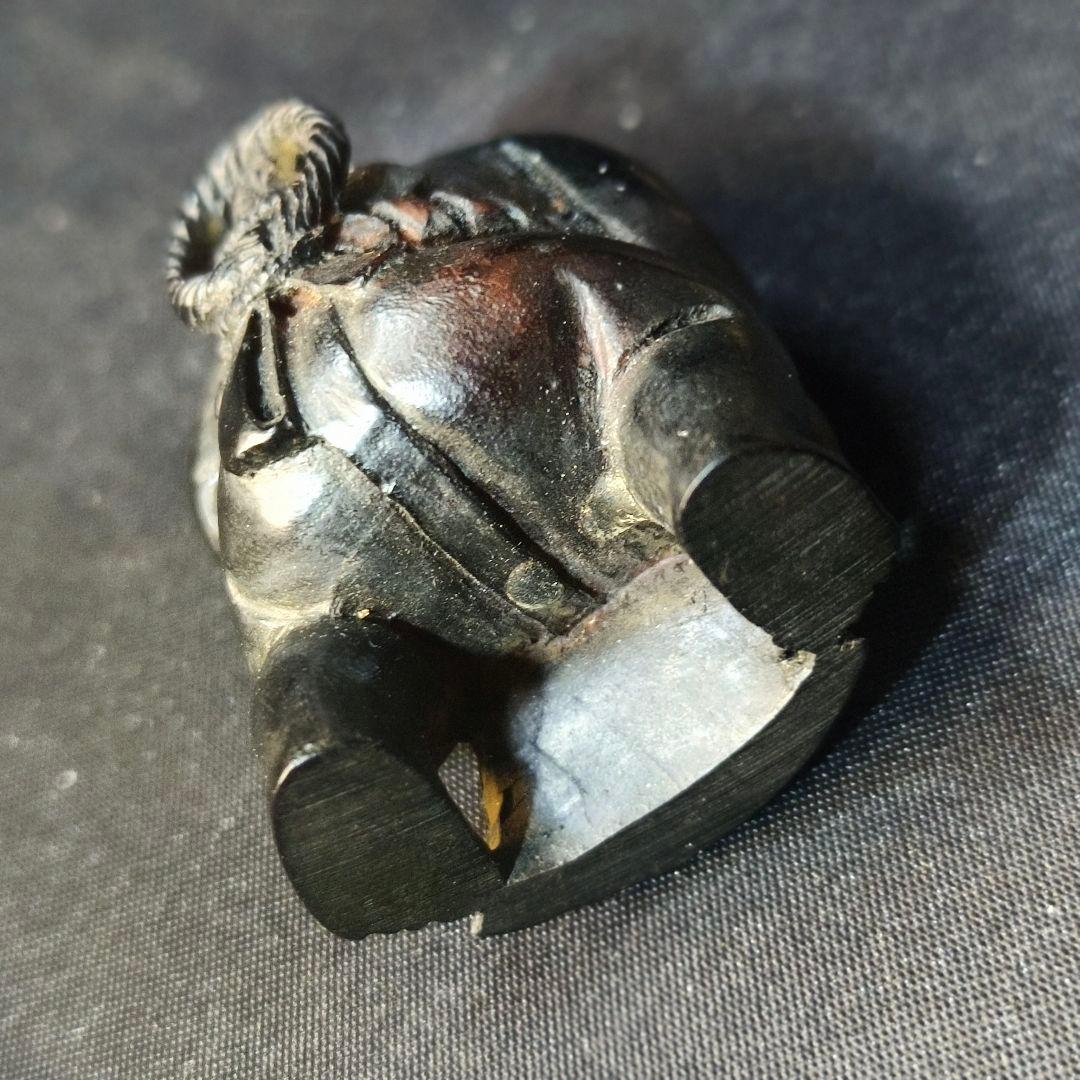 江戸骨董 黒檀彫り根付 相撲力士 手作り 無銘 時代物 旧家蔵出蒐集家放出美