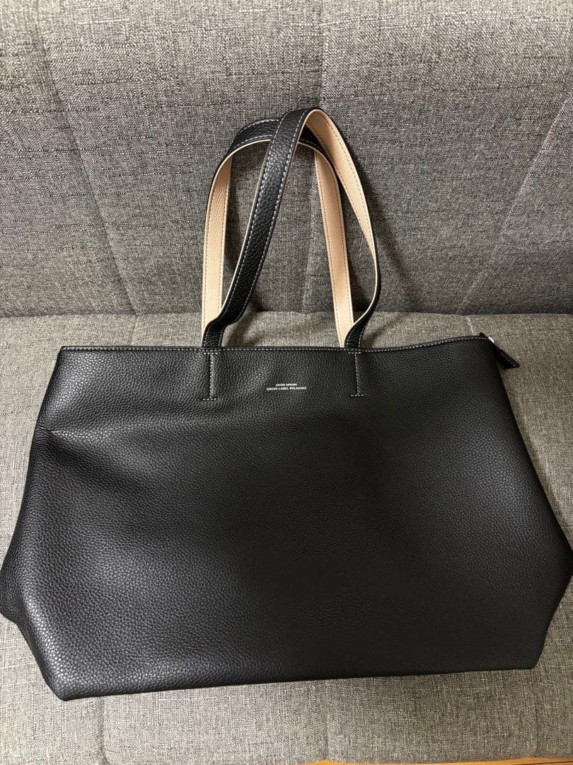 green label relaxing シボレザーライク ジップ トートバッグ