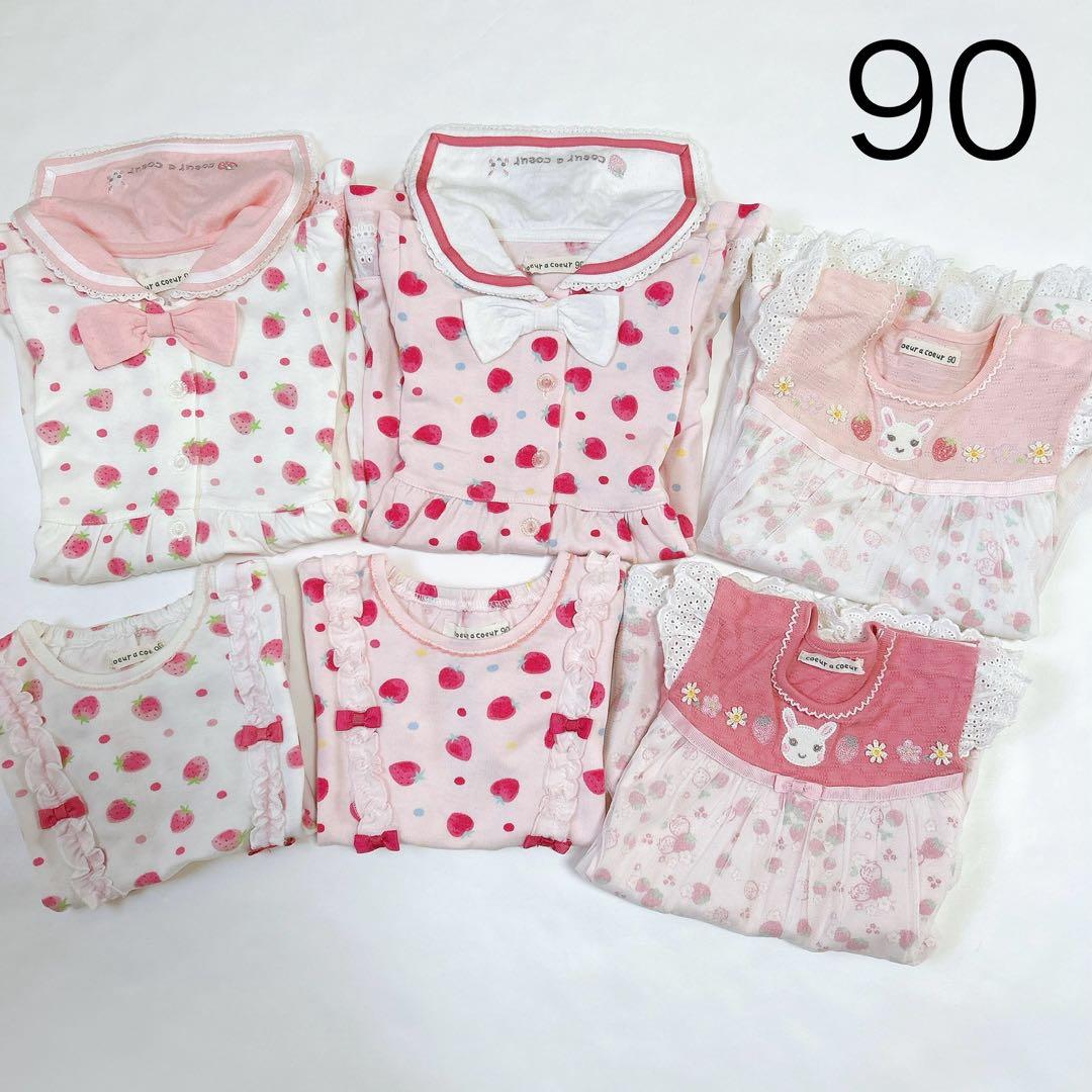✨美品✨【クーラクール】いちごワンピースෆ‪チュニックセット90cm