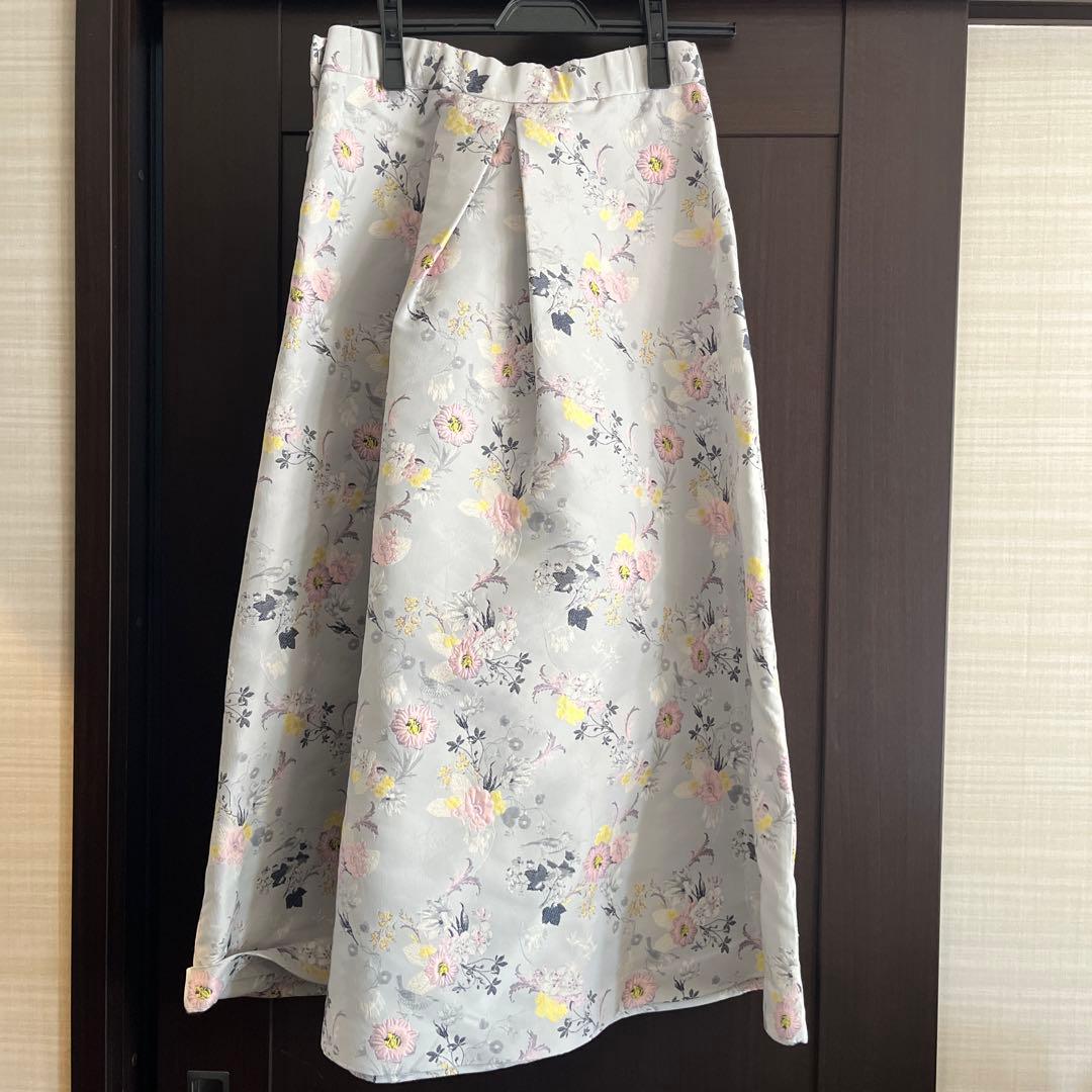 新品未使用セブンテン　シノワズリジャガード フレアスカート