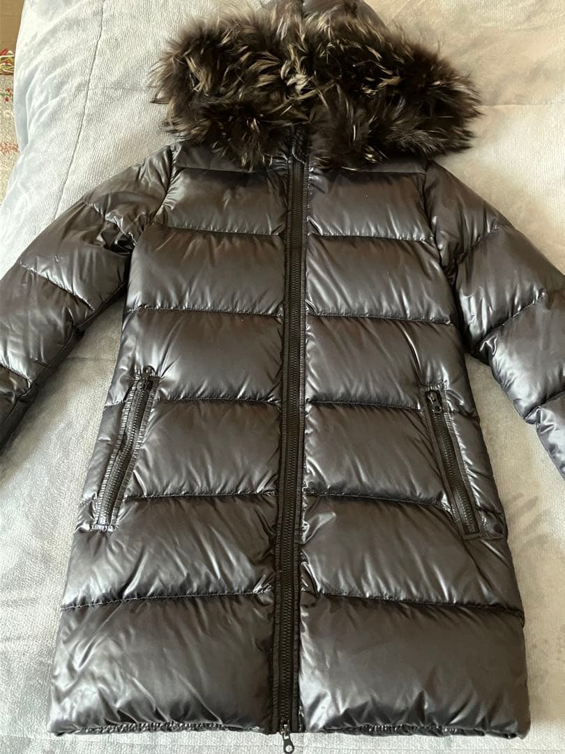 ドュペティカ黒 フード付きファー ロングダウンジャケット　サイズ40