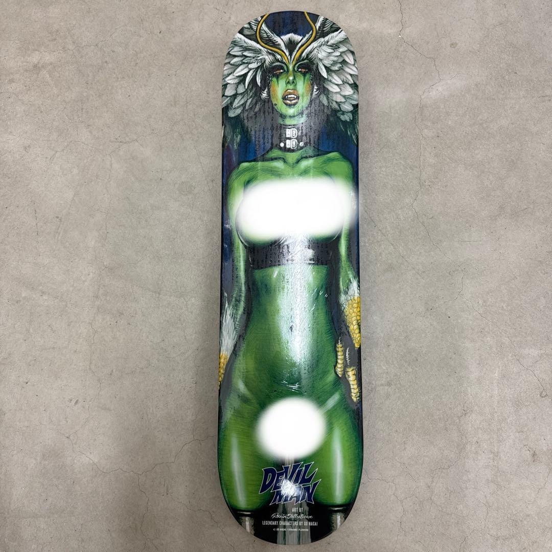 ロッキンジェリービーン×デビルマン　スケートボードデッキ　グリーン