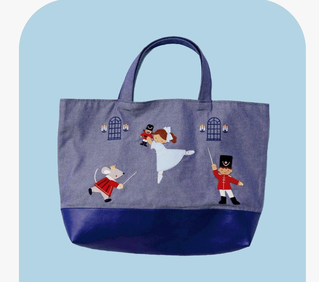 貞松・浜田バレエ団✕familiar 「くるみ割り人形」デニムバッグ マチ付き