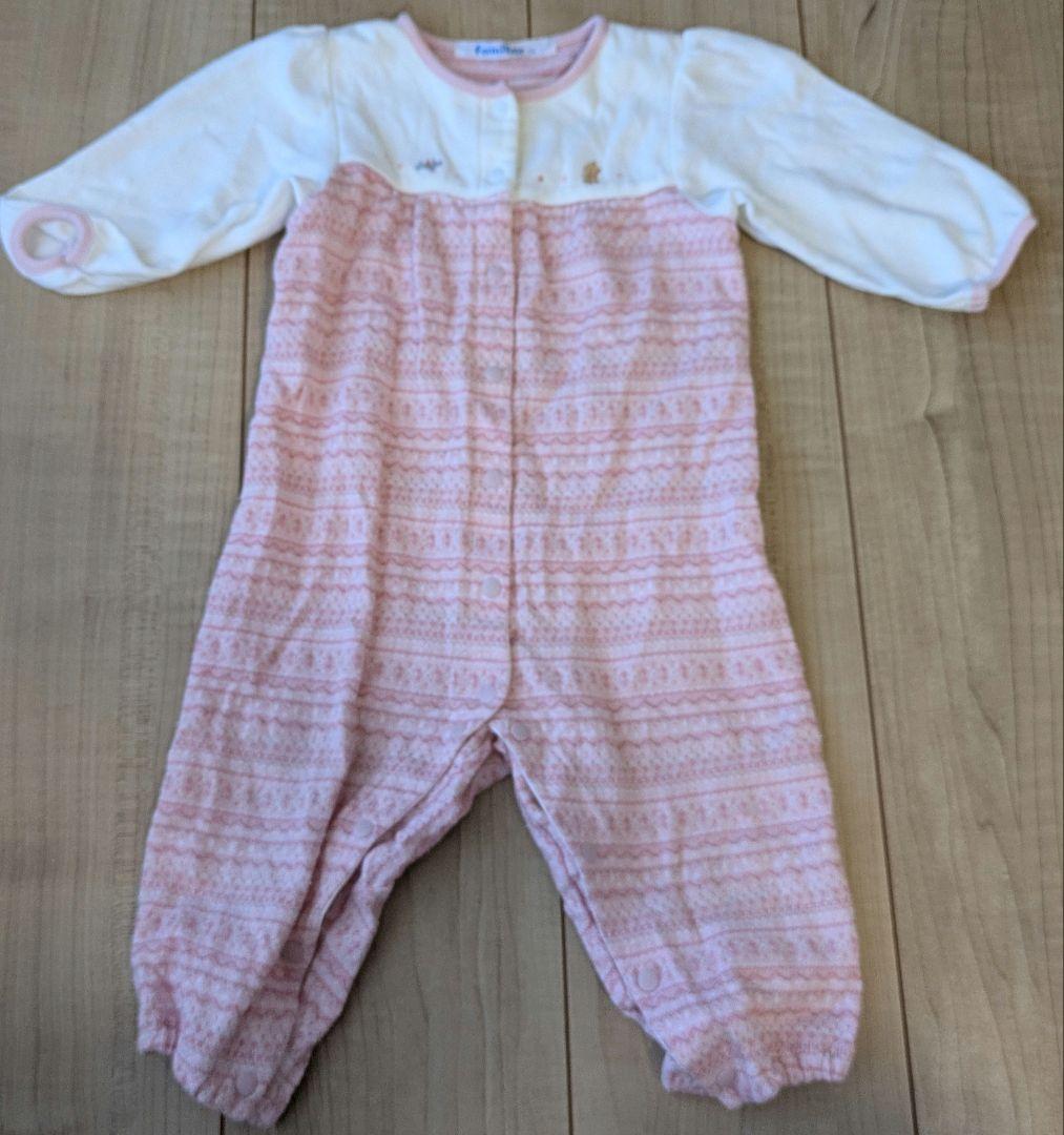 familiar 70 ピンク ロンパース - メルカリ