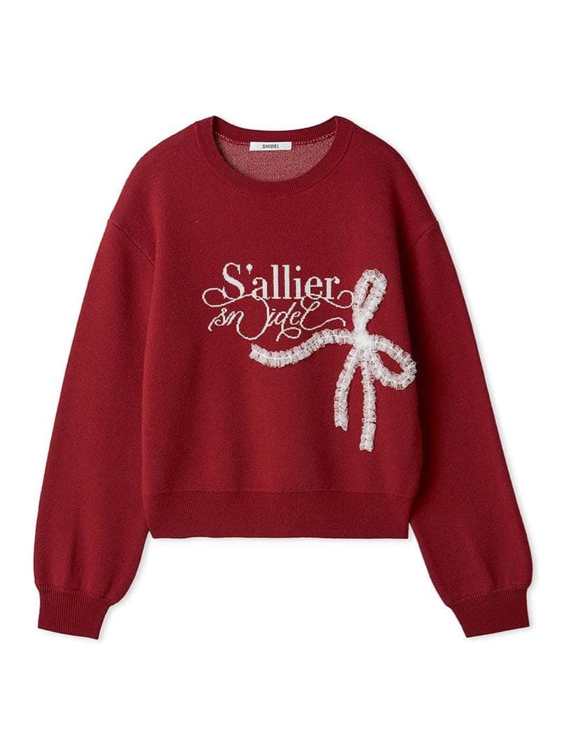 【完売品】スナイデル　リボンモチーフジャガードニットプルオーバー