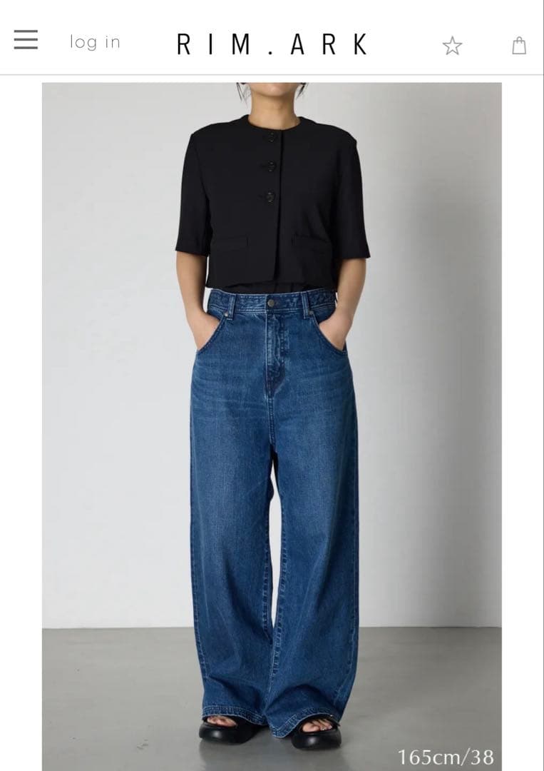 RIM.ARK ミドルストレートブルーデニム38