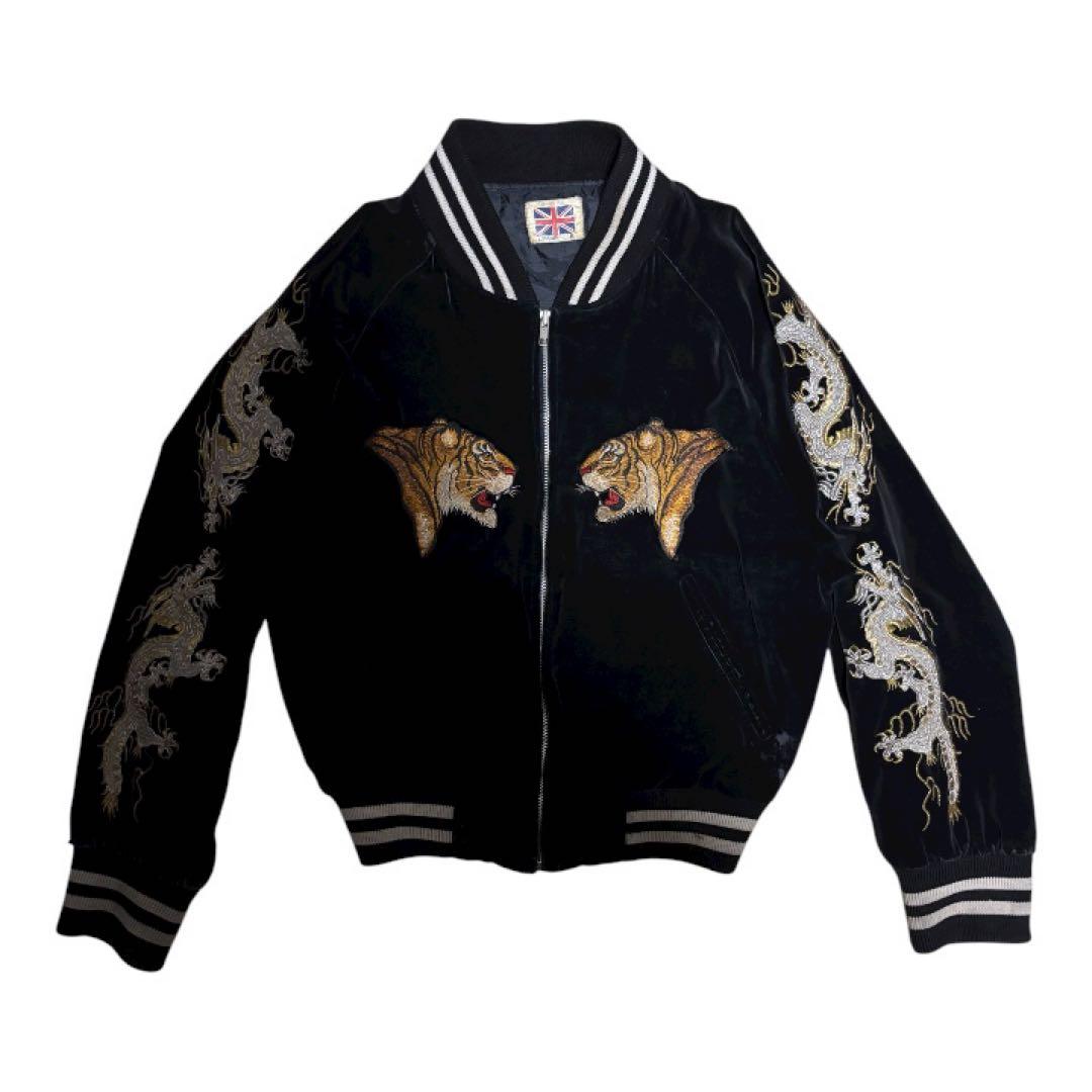 London fb スカジャン　タイガー　虎　ドラゴン　龍　刺繍　横須賀 Jungle Storm（ジャングルストーム） 【20%OFFセール】 スカジャン