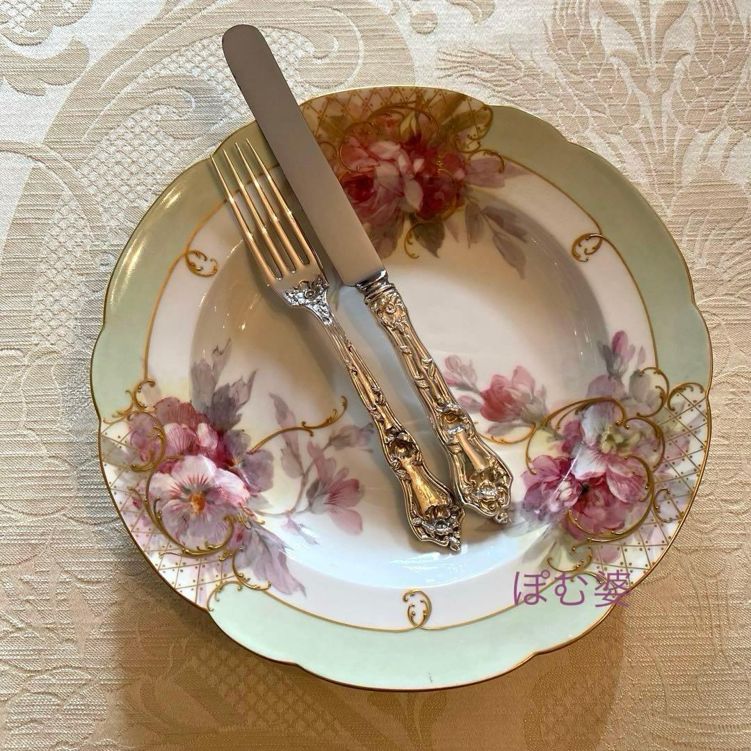 【リード＆バートン】純銀 スターリング／ナイフ＆フォーク １組／Intaglio