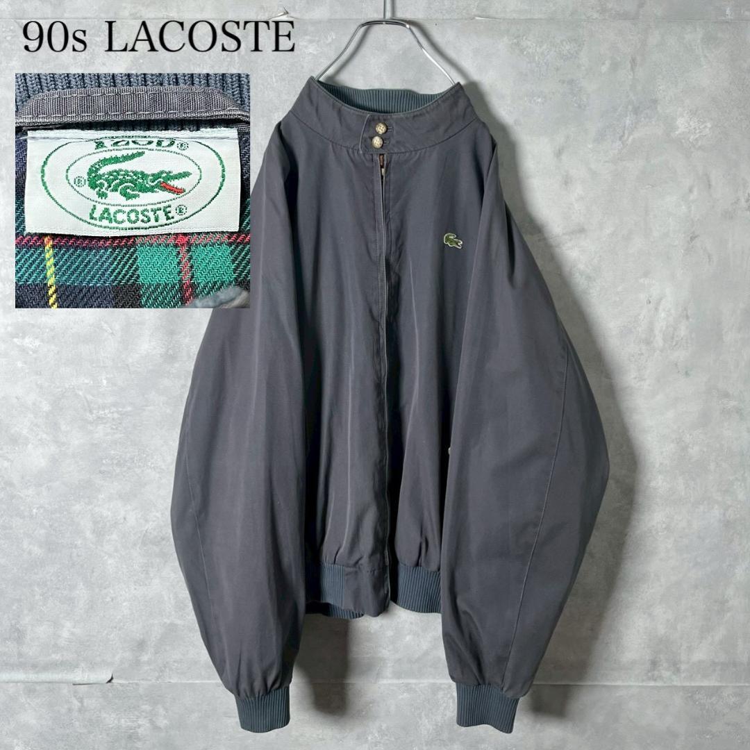 90s LACOSTE 裏地チェック　ブルゾン　ジャケット PM123
