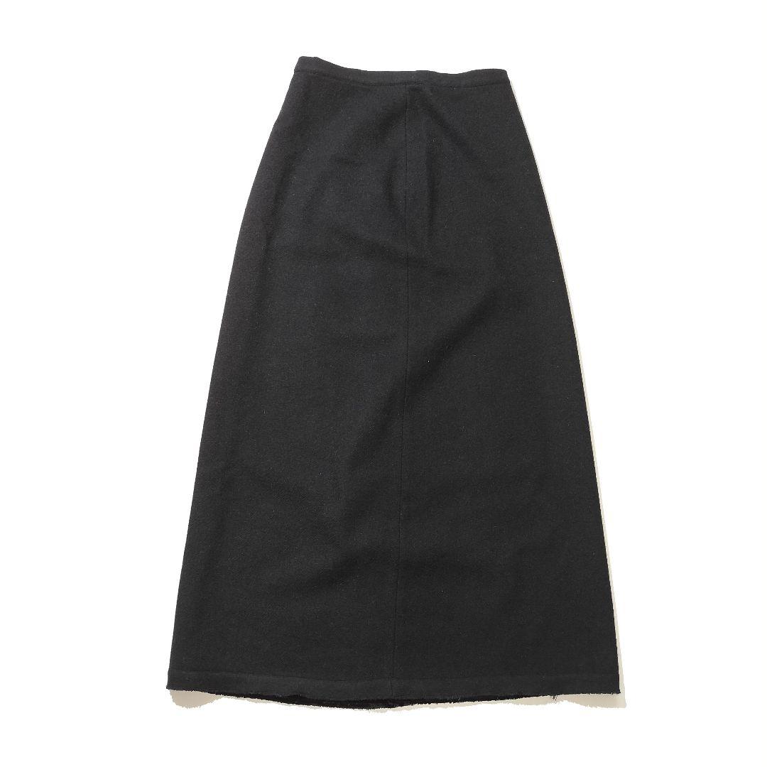 Y’s ワイズ ヨウジヤマモト　ウール ロングスカート マキシ丈　切りっぱなし ヨウジヤマモト ファムYohji Yamamoto FEMME ウール切替デザインニット