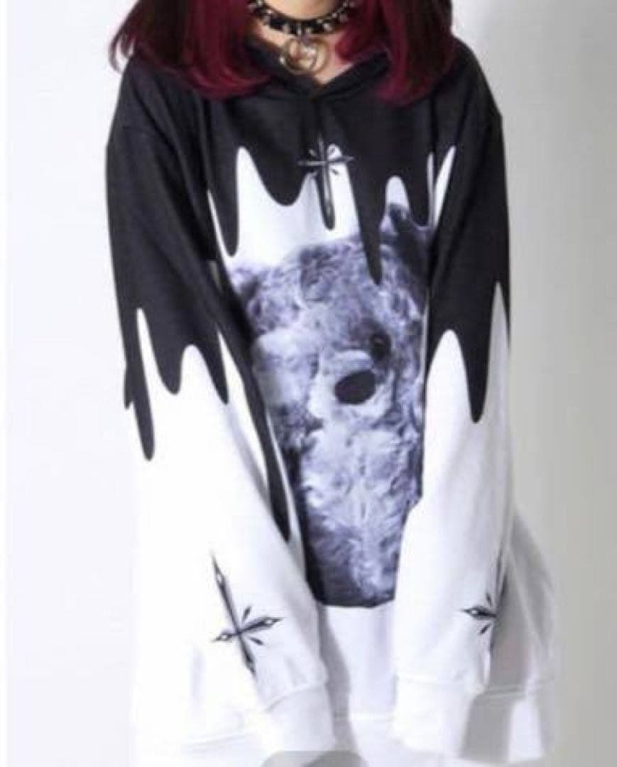 人気の 希少 アルベロベロ 総刺繍 ブタさん シャツ 羽織り 黒灰系