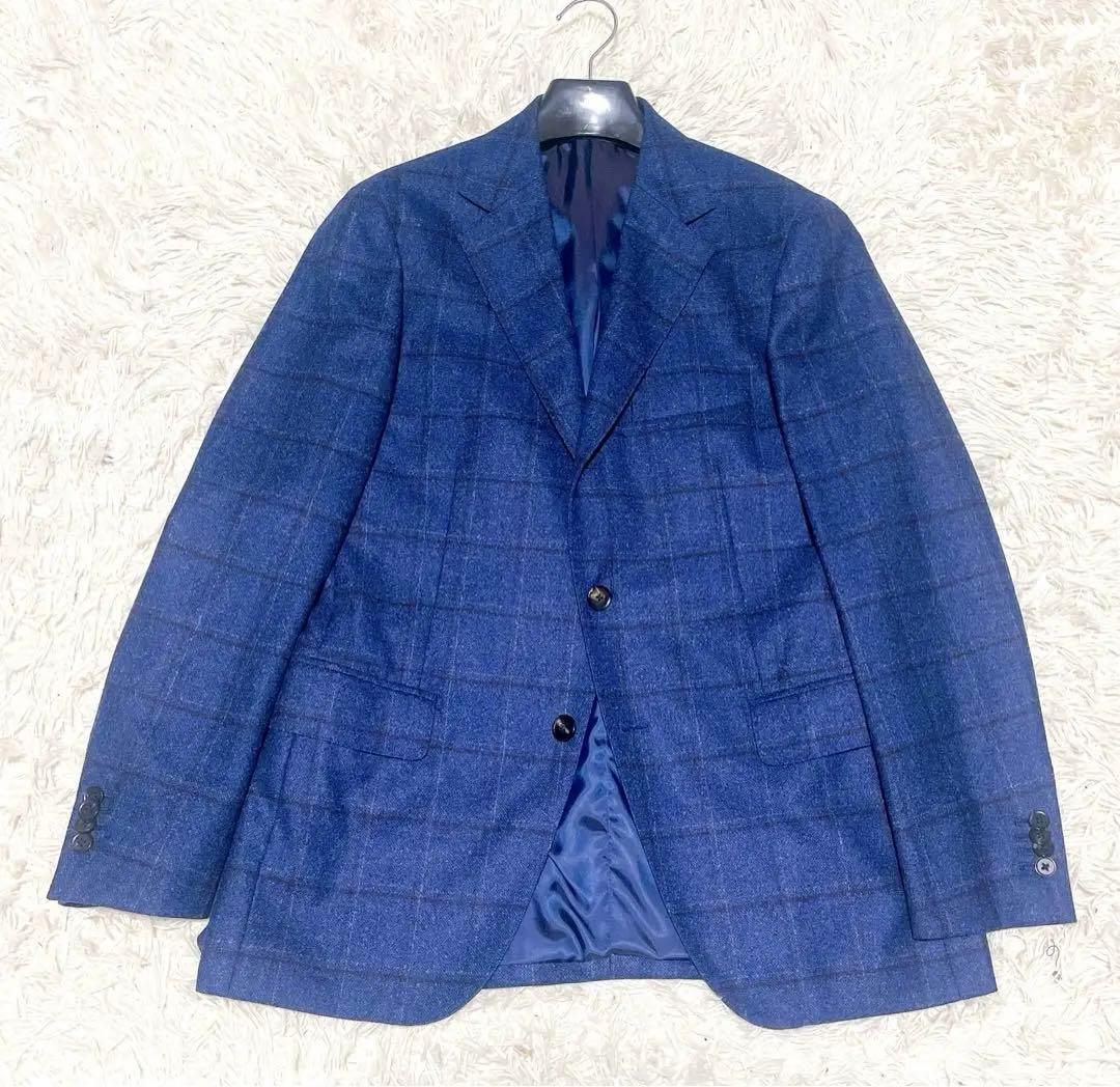 UNIVERSAL LANGUAGE REDAブルーチェックウールジャケット ネクタイ／REDA／JAPAN MADE／ウール／チェック | SUIT SQUARE