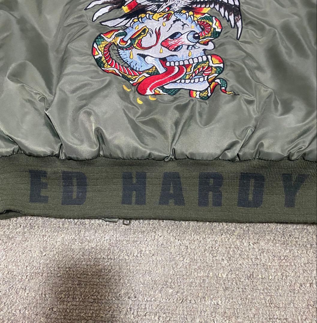 ド派手デザイン✨エドハーディー スカジャン MA-1 刺繍 ワッペン ロゴ