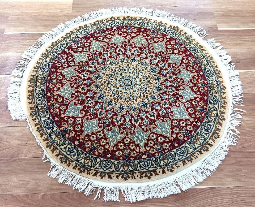 GHRY2653 高級ペルシャ ナイン産 オーバル 手織絨毯