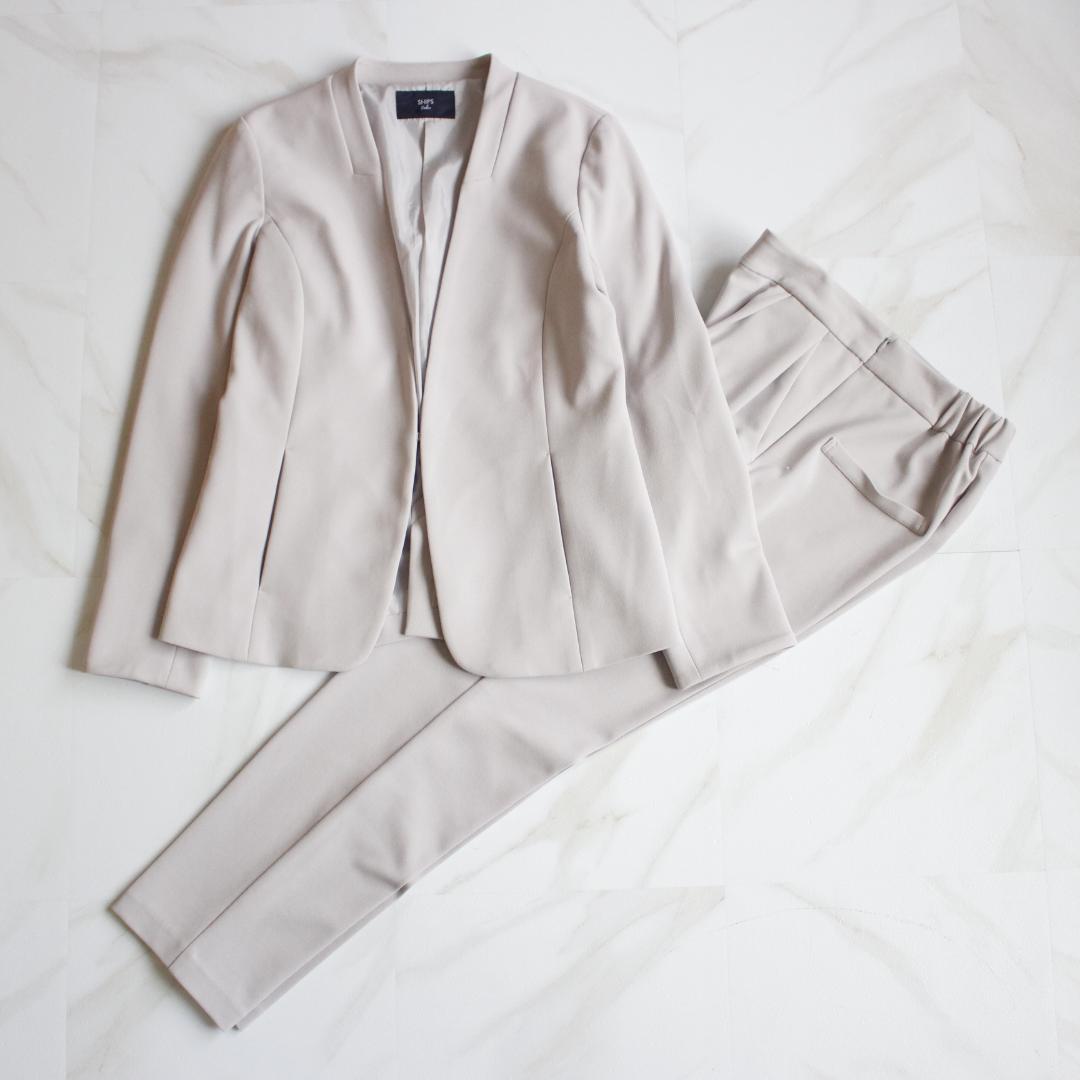 SHIPS colors ノーカラー セットアップスーツ Mサイズ ベージュ