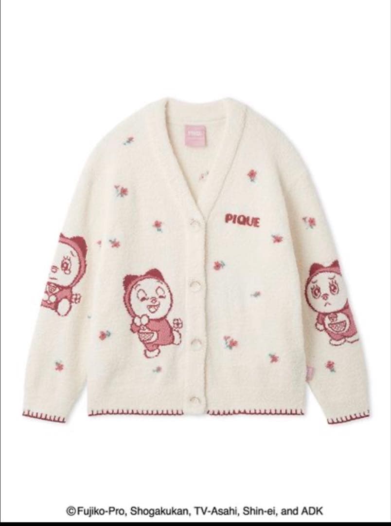 【ドラえもん】【レディース】ベビモコジャガードカーディガン