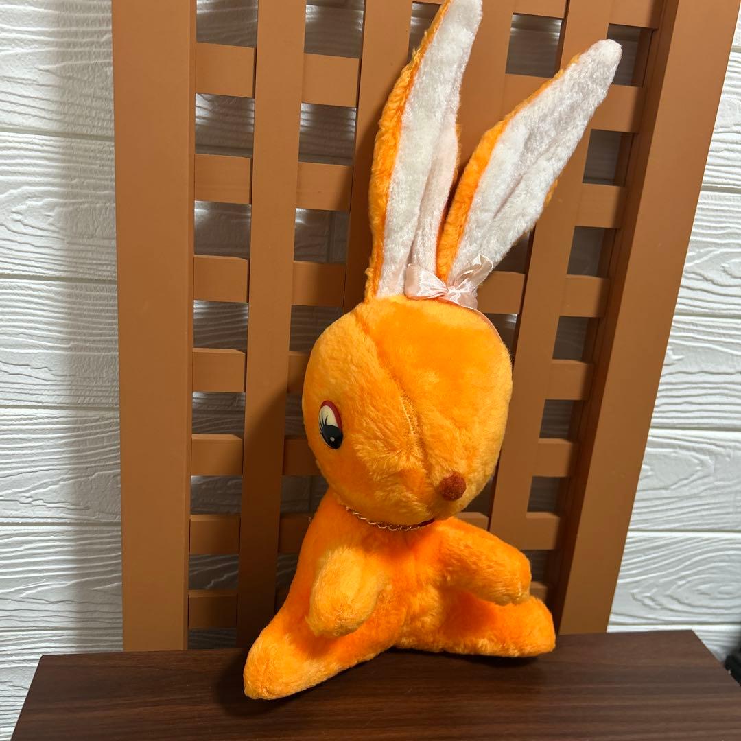 昭和レトロ うさぎ ぬいぐるみ オレンジ 当時物 美品 - メルカリ