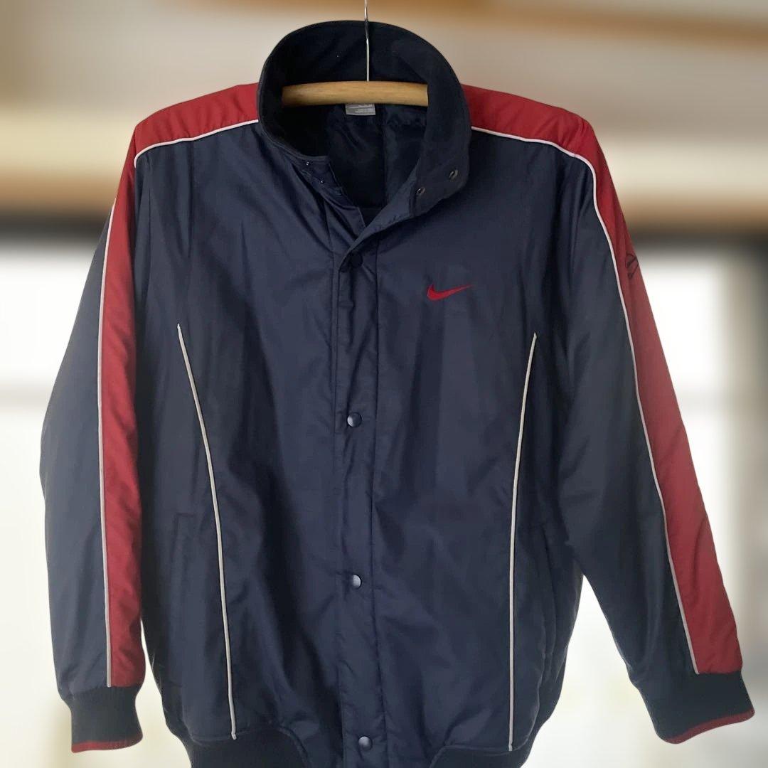 Nike ナイロンジャケット ネイビー/レッド - メルカリ