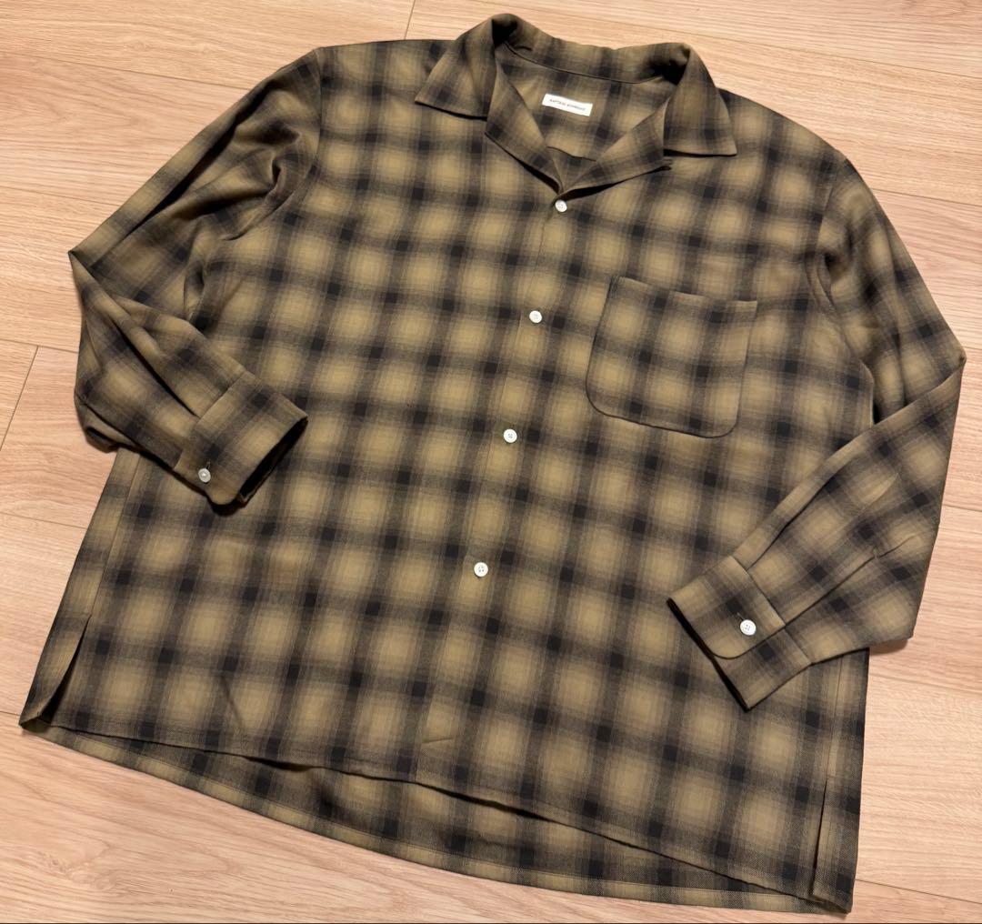 KAPTAIN SUNSHINE ウール オンブレ オープンカラー シャツ 3