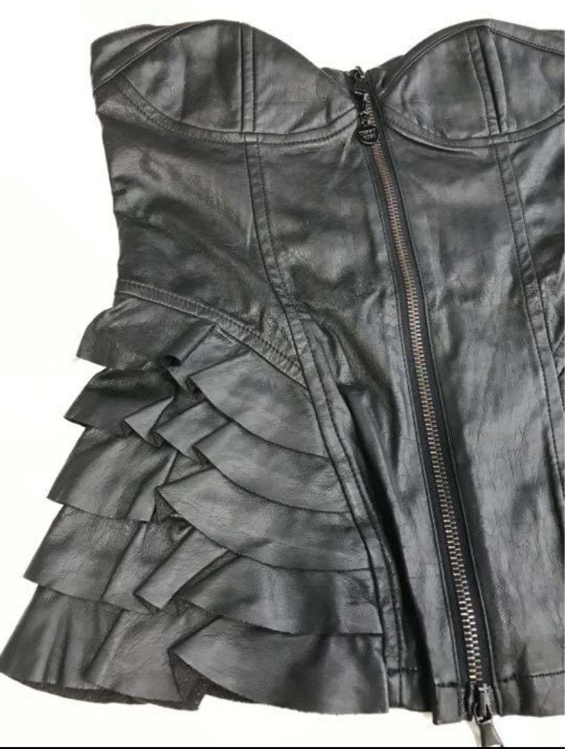 デニーローズ フェイクレザー ビスチェ 黒 デニーローズ DENNY ROSE レースアップビスチェ （BLACK