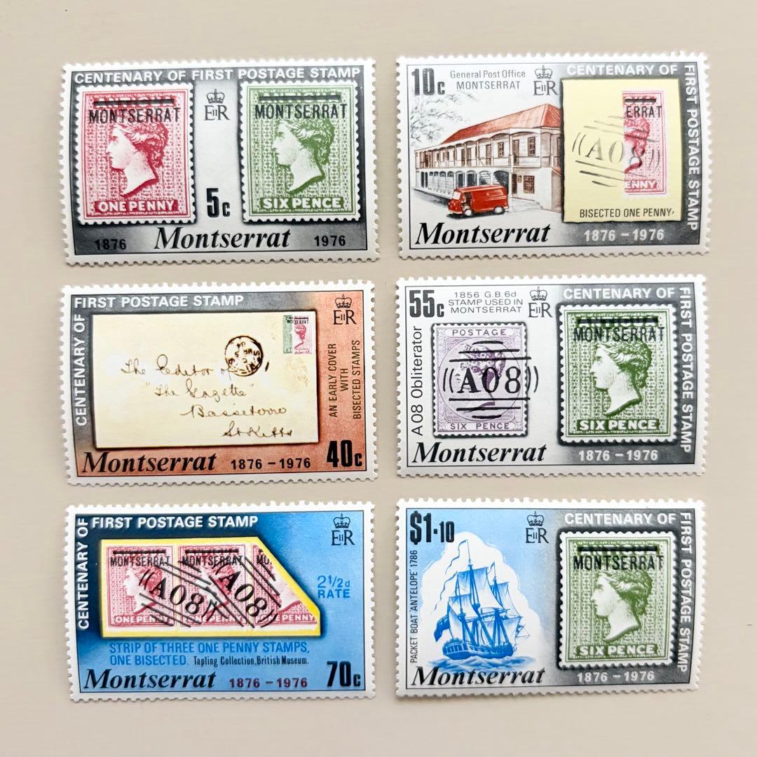 外国切手6枚（モントセラト：郵便切手100周年） - メルカリ