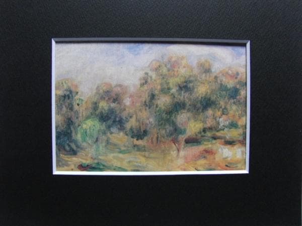 ルノワール、風景、希少レゾネの一頁、高級額装付