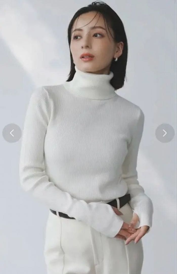 完売品　anuans シルクカシミアブレンドフィットリブタートルネック