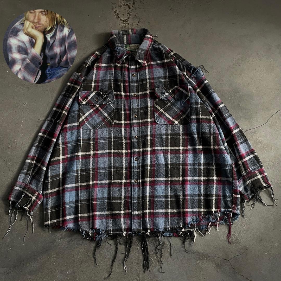 【リピーター様特別割引 】 grunge“襤褸”flannel shirt