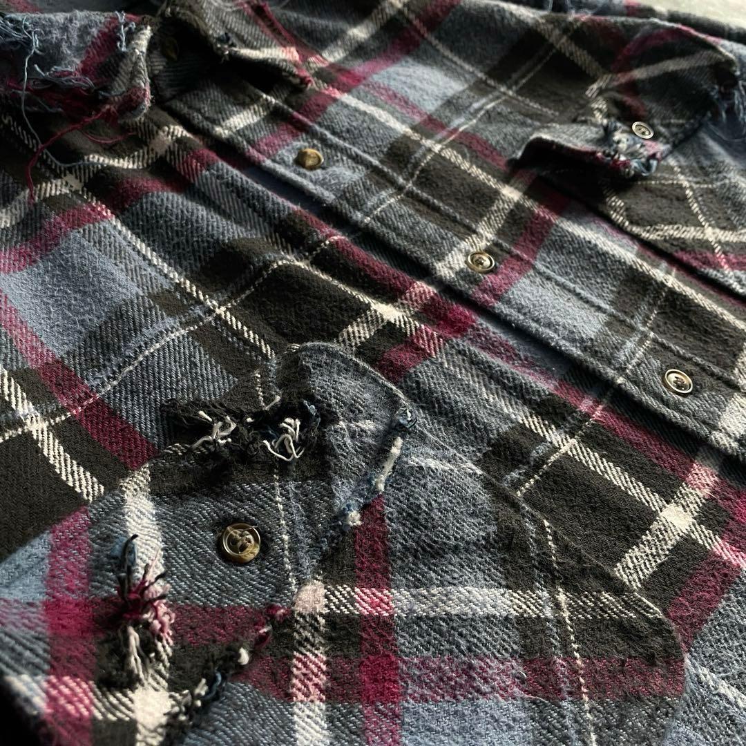 【リピーター様特別割引 】 grunge“襤褸”flannel shirt