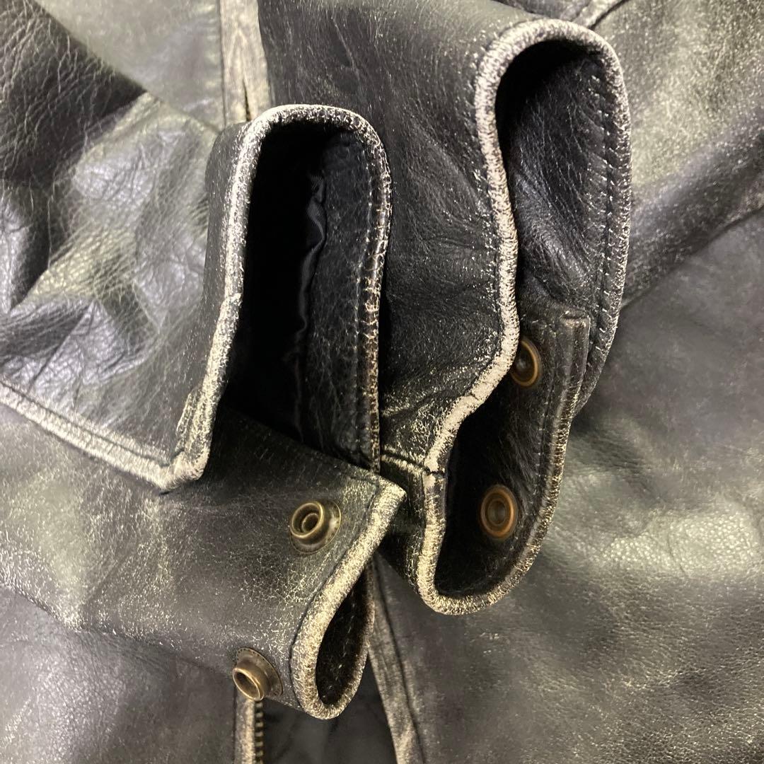 USA製】ブロッケン 牛革 シングルライダース L 短丈 フェード 雰囲気