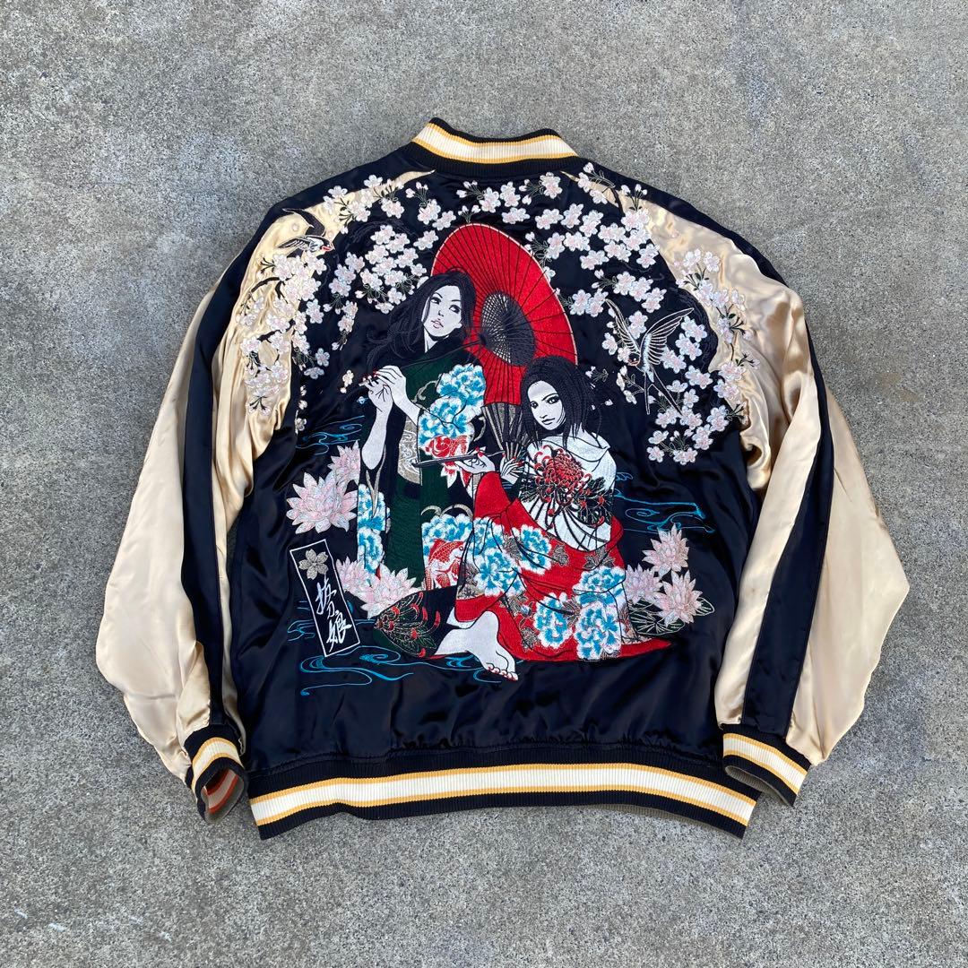 抜刀娘 リバーシブル 刺繍 スカジャン 和柄