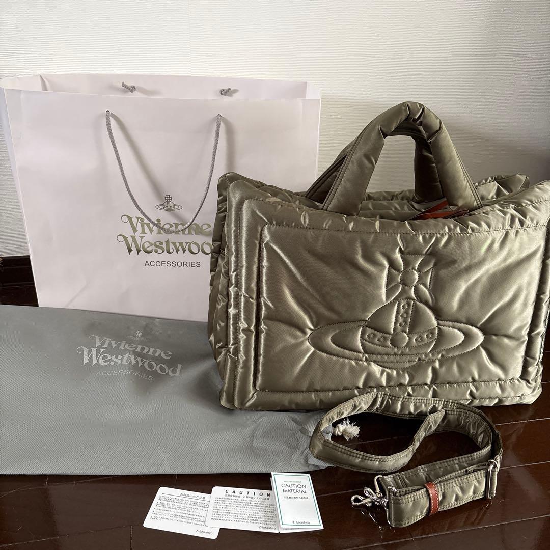 Vivienne Westwood アイダーダウン ボストンバッグ カーキ L