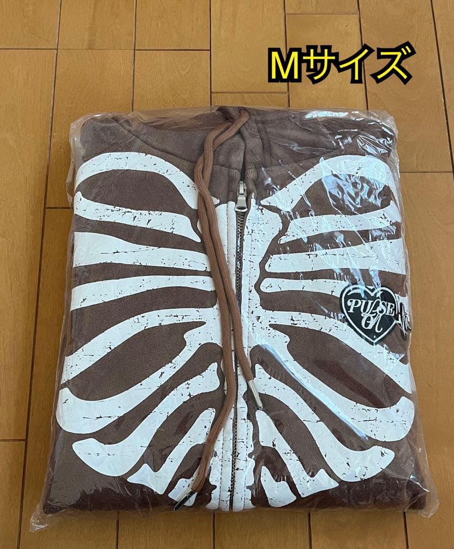 ぽ*と様 TREASURE PULSE ON ジップアップフーディー BROWN