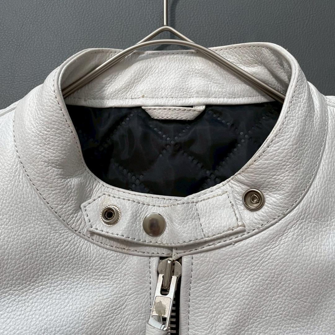 【岡田 耕平】Freedom　水牛革 シングルライダース ホワイト 52