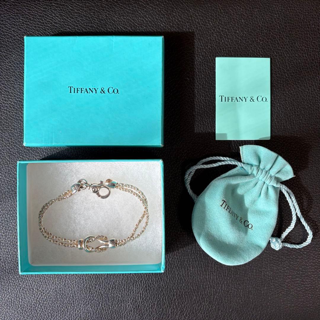 【美品】ティファニー ダブルロープ センターノット ブレスレット SV925