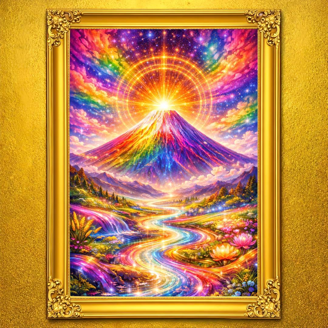 虹天富士光輪 富士山 アート 全運気アップ 高波動 開運絵画 - メルカリ