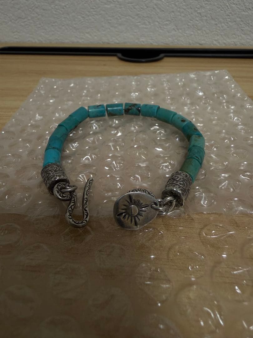 アリゾナフリーダムターコイズビーズ925シルバーブレスレット