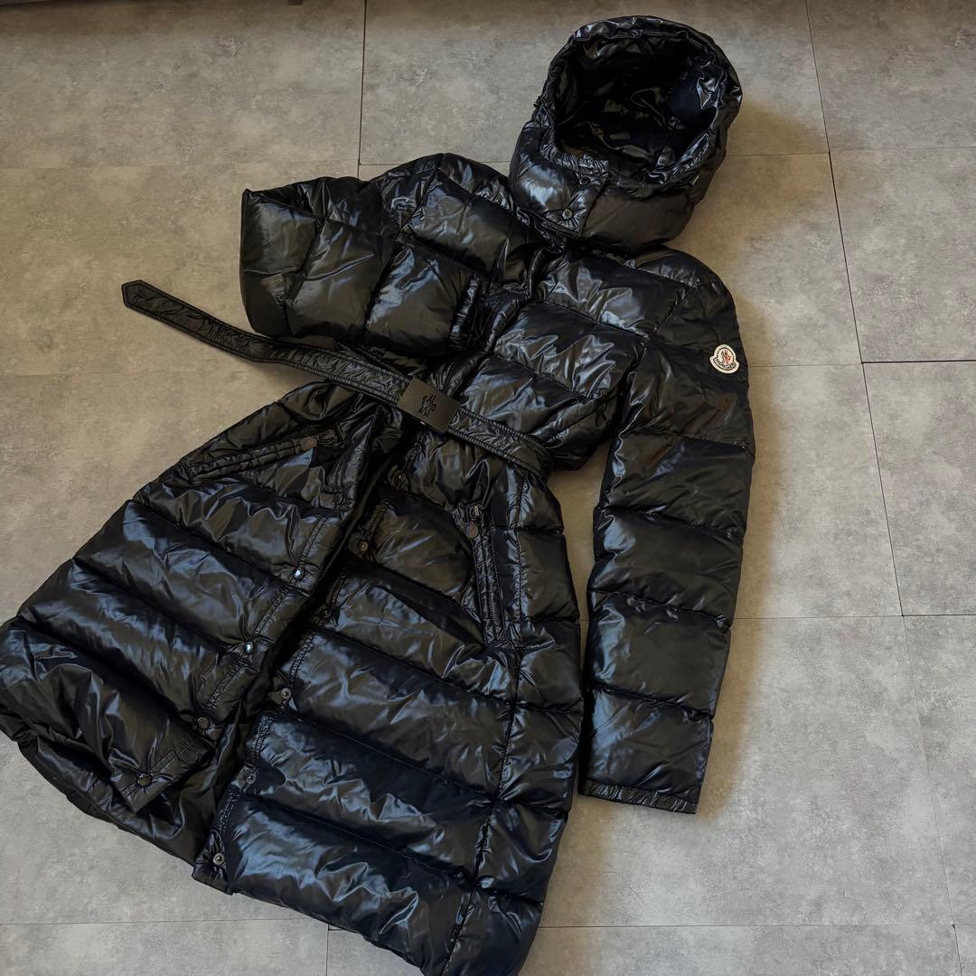 【ベルト完備】MONCLER MEINAダウンジャケットロング丈　ブラック　00