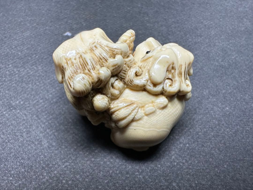 極上 根付 印籠 天然素材 アンティーク 骨董 飾り物 古美術品 置物細密